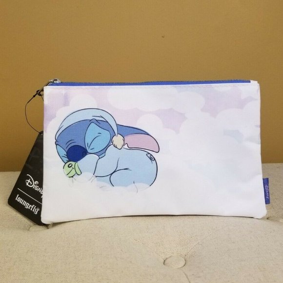 Loungefly Disney Stitch Sleeping Clouds Cosmetic Bag Makeup Pouch NEW - Picture 1 of 10